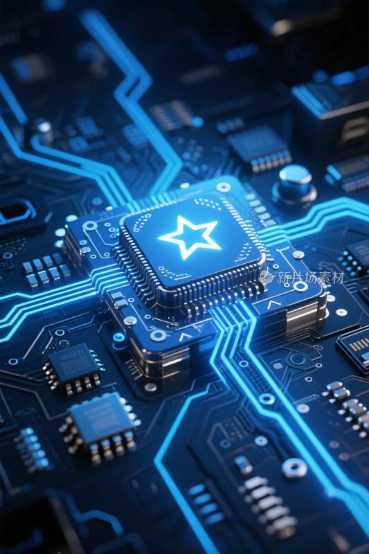 蓝色科技电路板芯片
