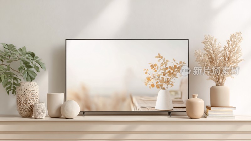 简约客厅电视装饰摆件画面