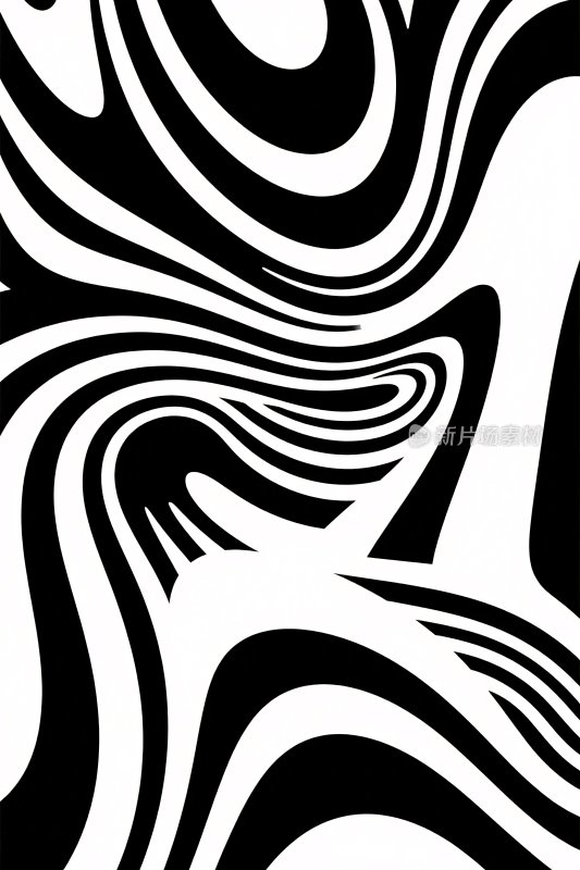 黑白抽象线条图案