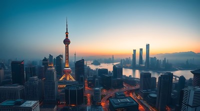 东方明珠与城市夜景