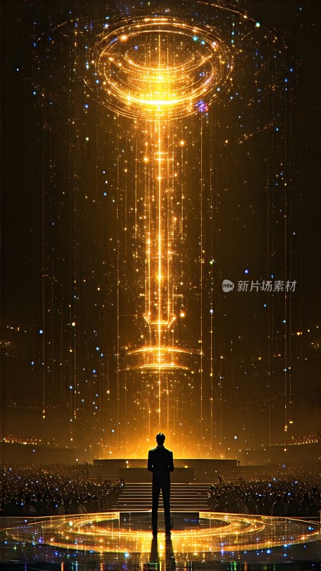 舞台上的璀璨灯光与观众