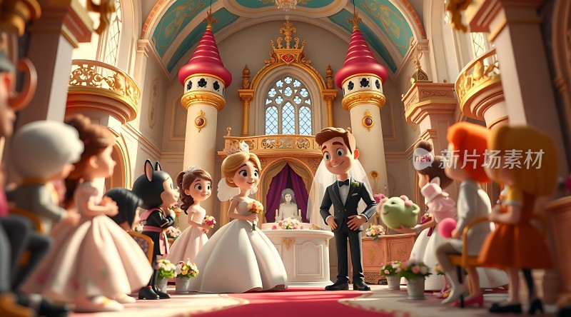 童话婚礼公主与王子的浪漫时刻