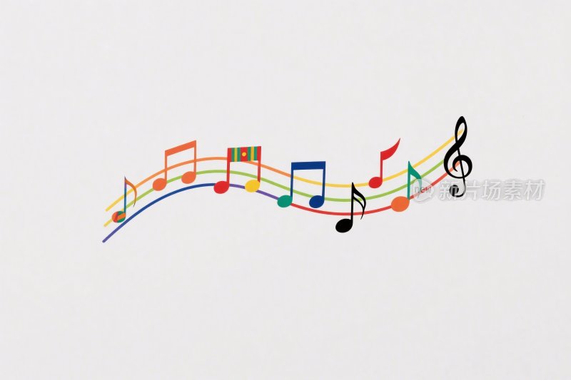 彩色音乐音符插画