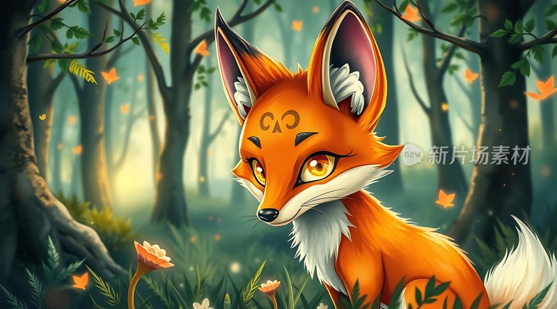 森林精灵橙白小狐