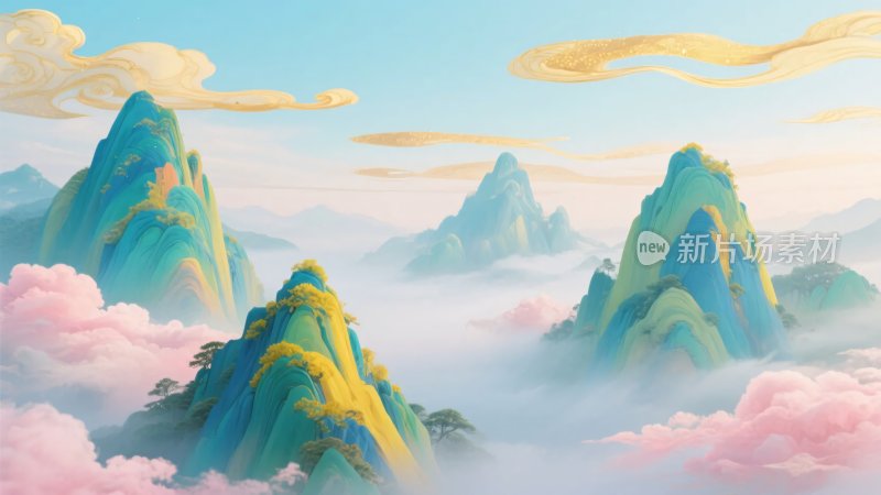 梦幻唯美的山川云海景象