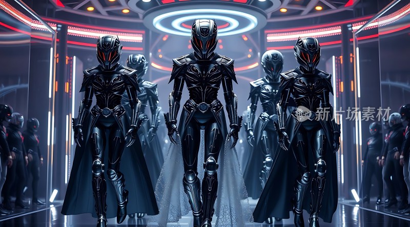 未来战士集结黑色盔甲显威严
