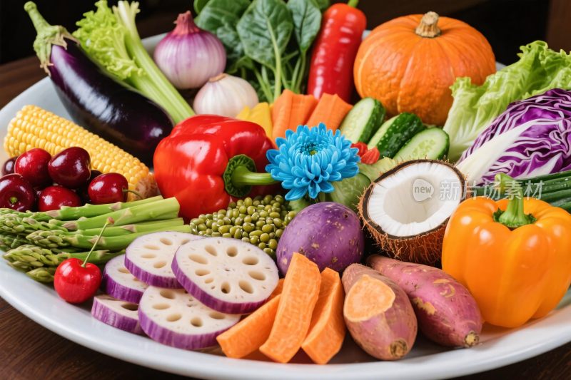 丰富蔬果食材展示