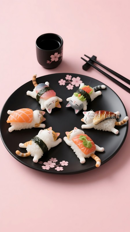 可爱猫咪寿司拼盘