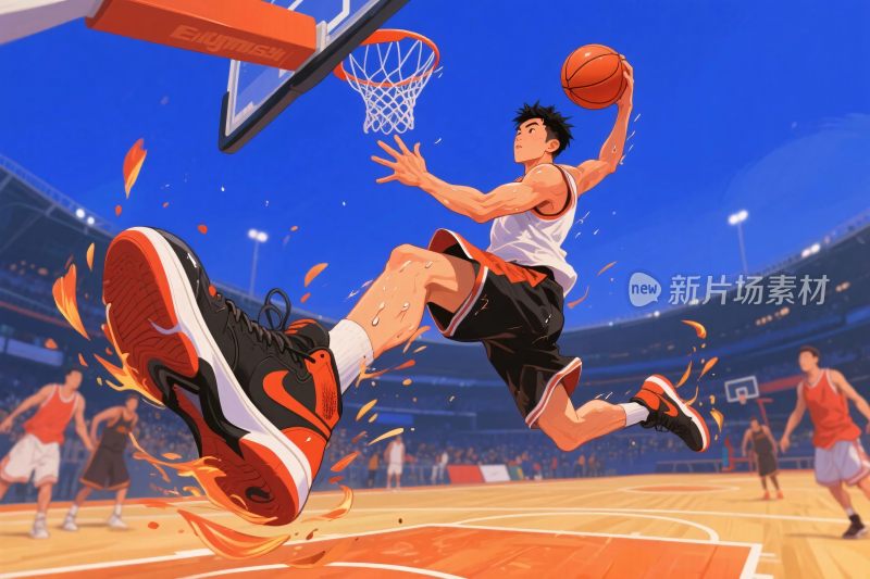 篮球扣篮运动插画