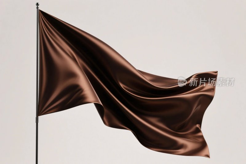 棕色绸缎旗帜插画