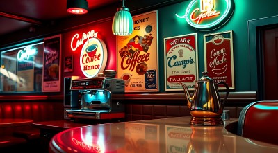 复古咖啡店温馨氛围