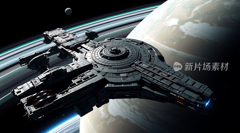 星际飞船环绕神秘星球