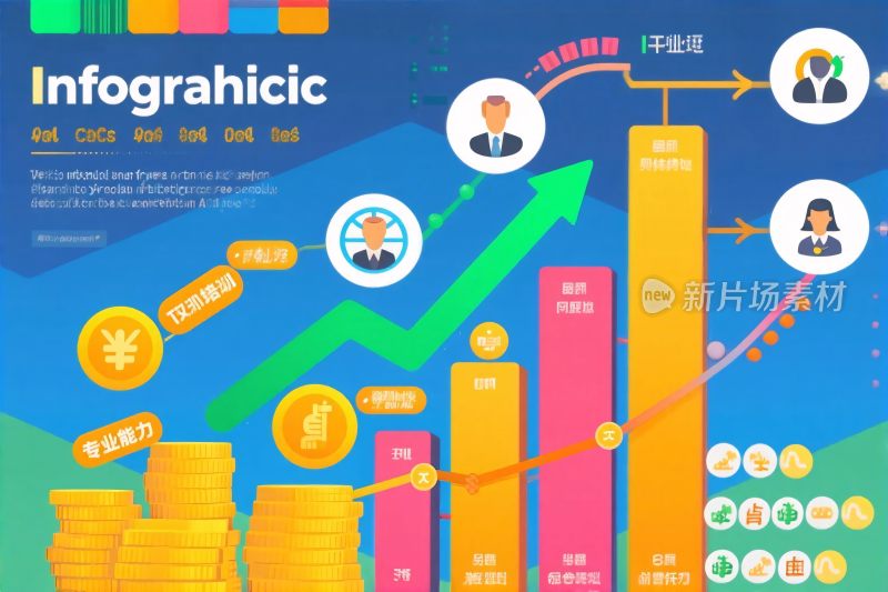 商业数据增长信息图表