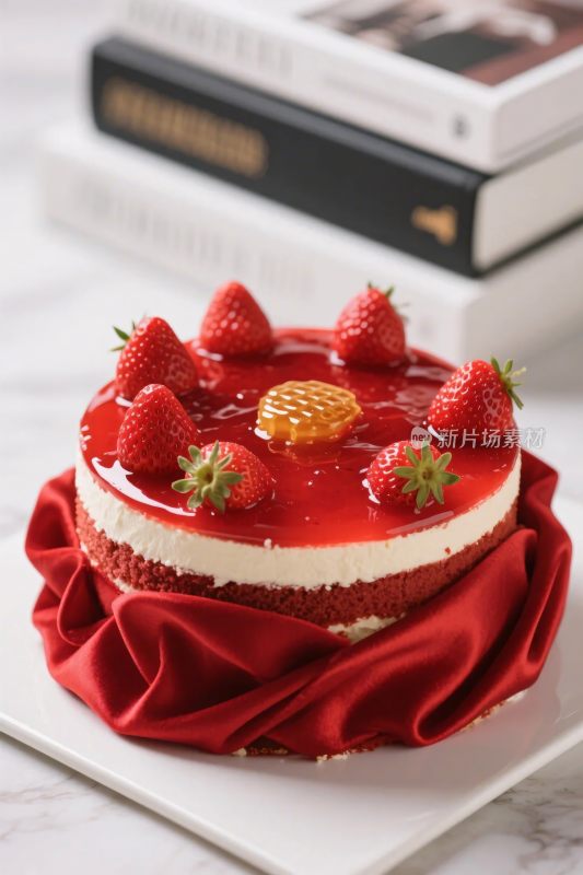 装饰有草莓的美味蛋糕