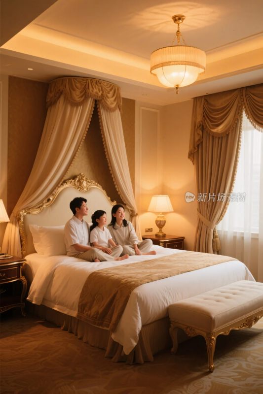 豪华酒店客房全家福