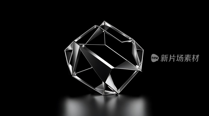 新片场素材金属几何体艺术