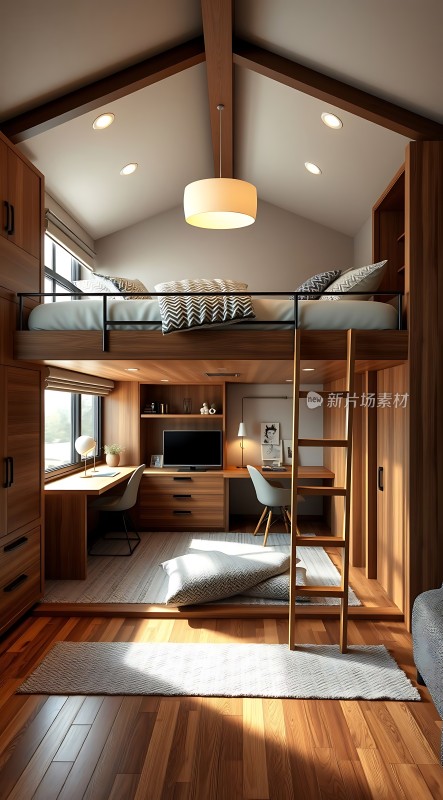 木质阁楼卧室现代简约风格温馨舒适