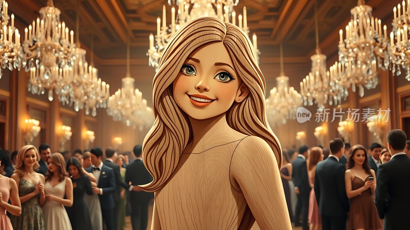 华丽舞会上的优雅女士