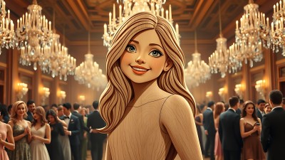 华丽舞会上的优雅女士 华丽舞会上的优雅女士