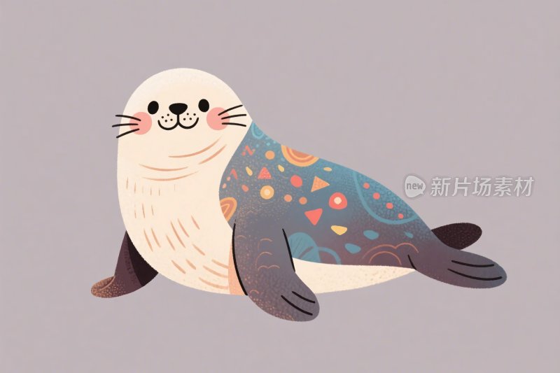 卡通海豹插画