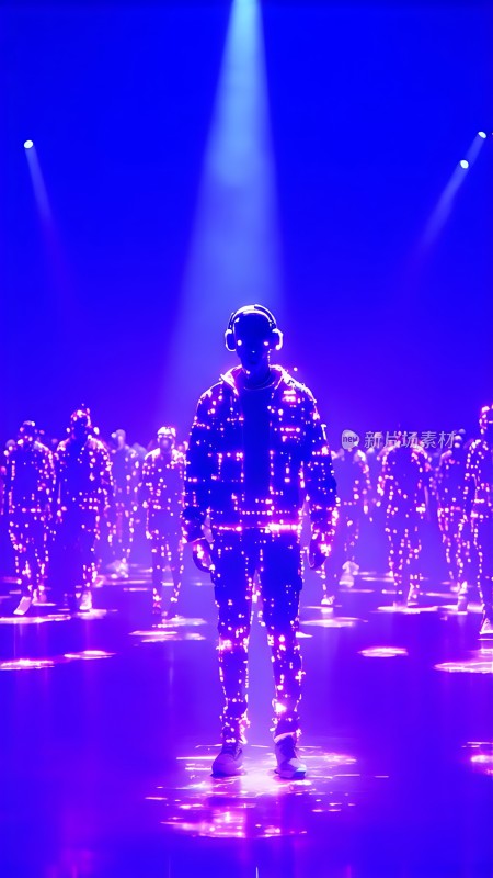 舞台灯光下的炫酷表演