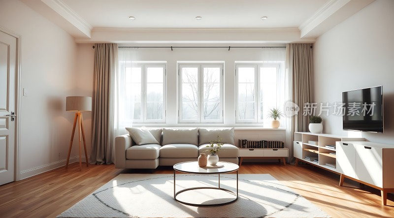 现代简约客厅阳光明媚温馨舒适