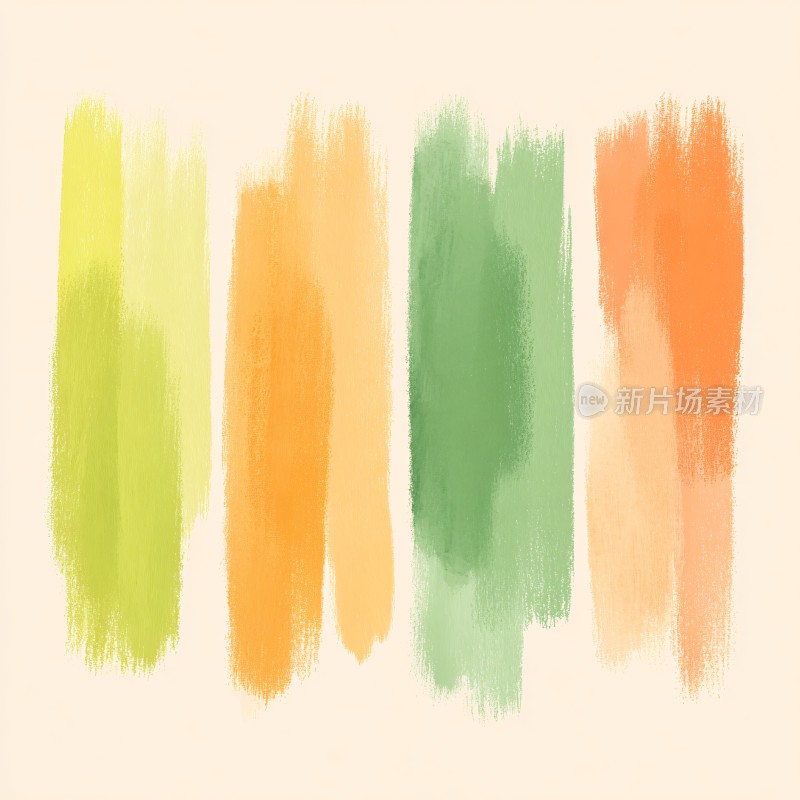 多彩水彩笔触插画