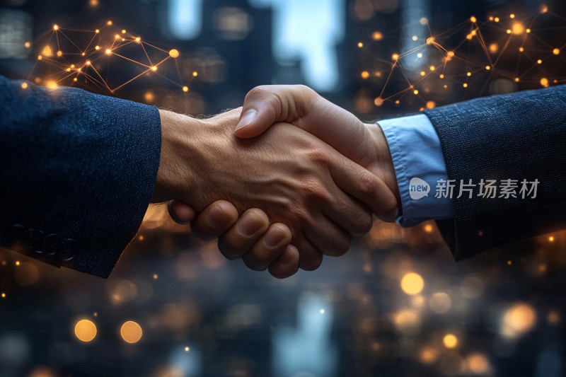 商务人士握手合作场景