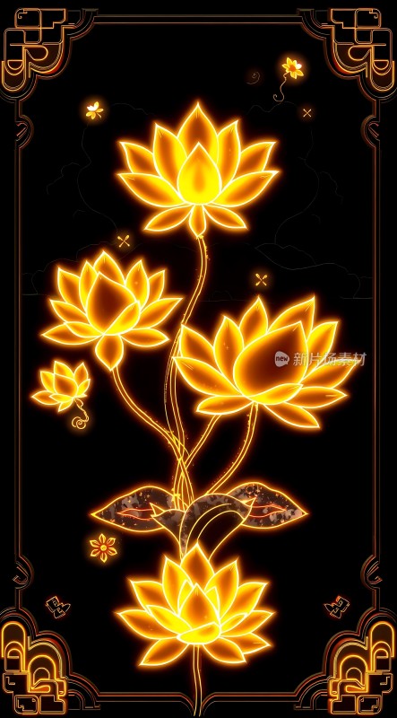 金莲绽放光芒四射