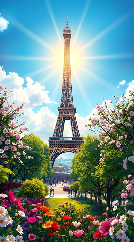埃菲尔铁塔春日美景