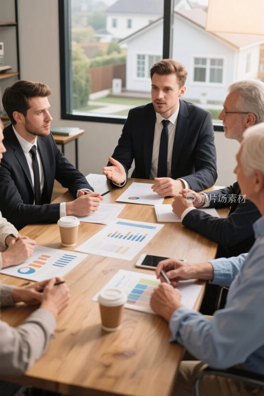 商务人士开会讨论场景