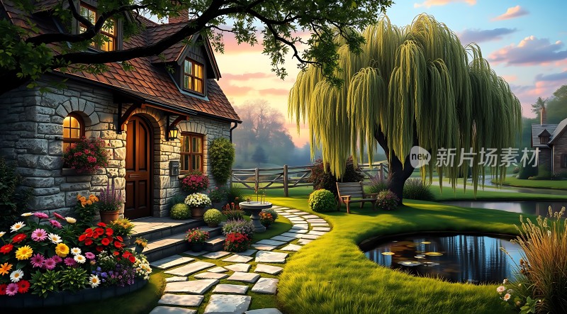 温馨小屋自然风光