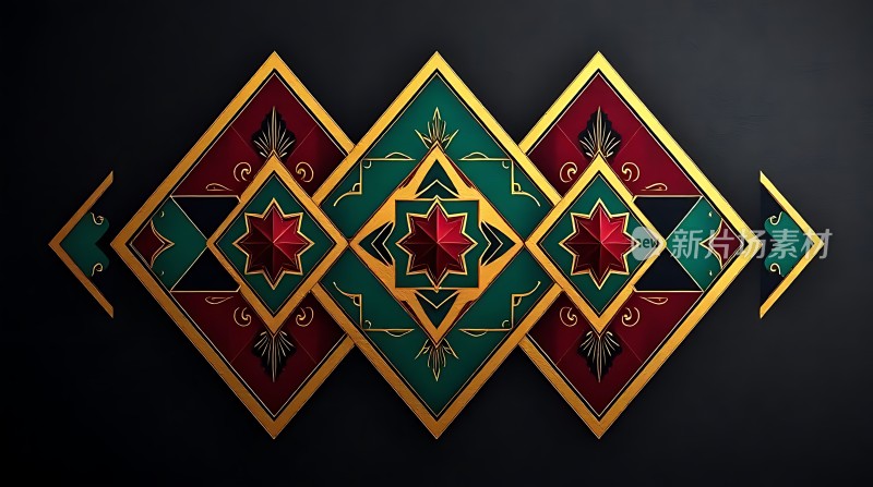 金色几何图案装饰艺术