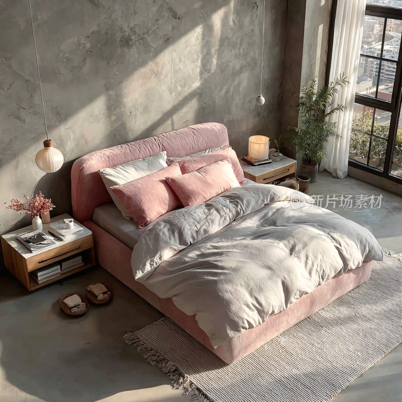 温馨简约风卧室室内场景