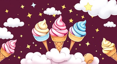 五彩冰淇淋梦幻夜空 五彩冰淇淋梦幻夜空