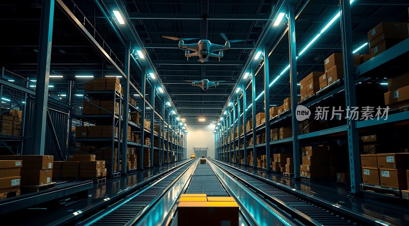 智能仓库无人机与传送带协同作业