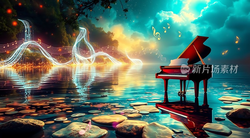 钢琴与星空下的梦幻旋律