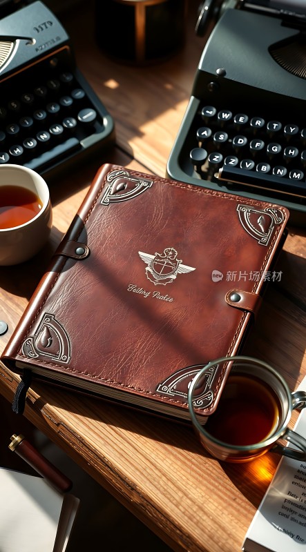 复古笔记本与打字机
