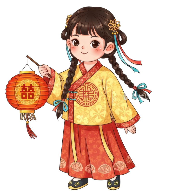 提灯的国风女孩