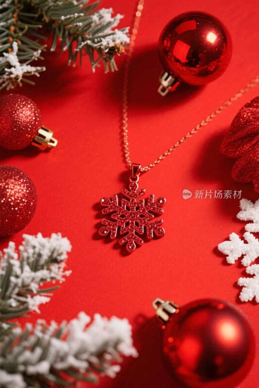 圣诞雪花项链装饰
