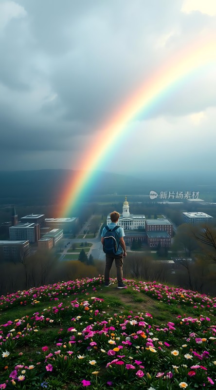 彩虹下的校园之旅