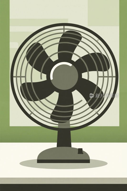 复古电风扇插画