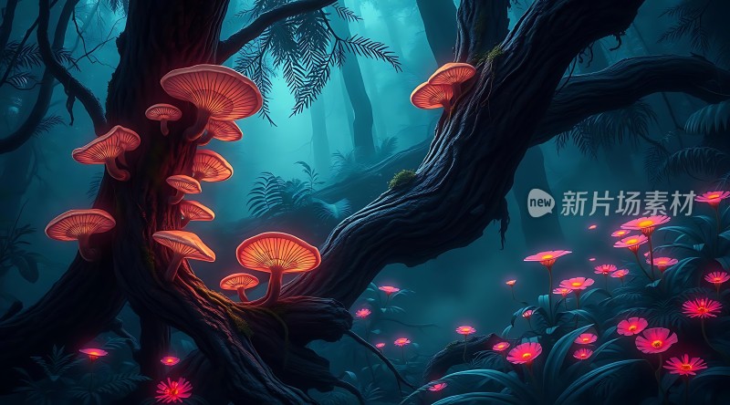 神秘森林夜光奇景