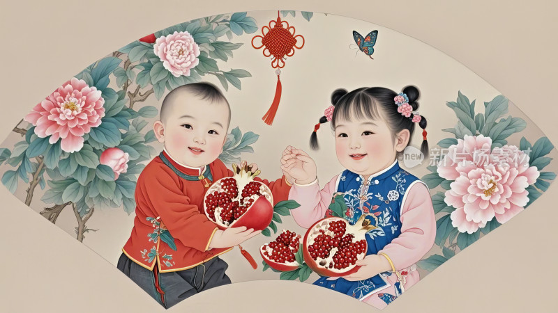 2025春节儿童新年喜庆插画图