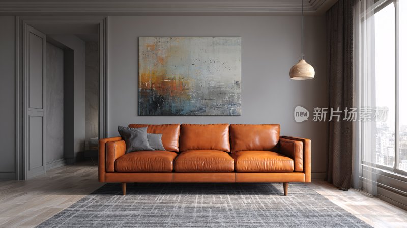 现代简约风客厅沙发插画