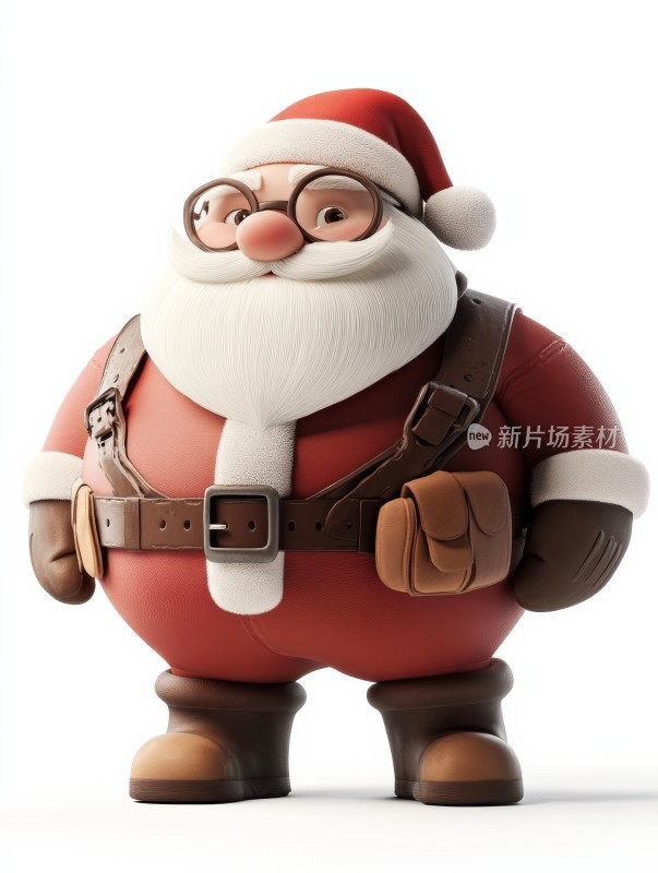 圣诞节，圣诞树圣诞老人卡通3d插画