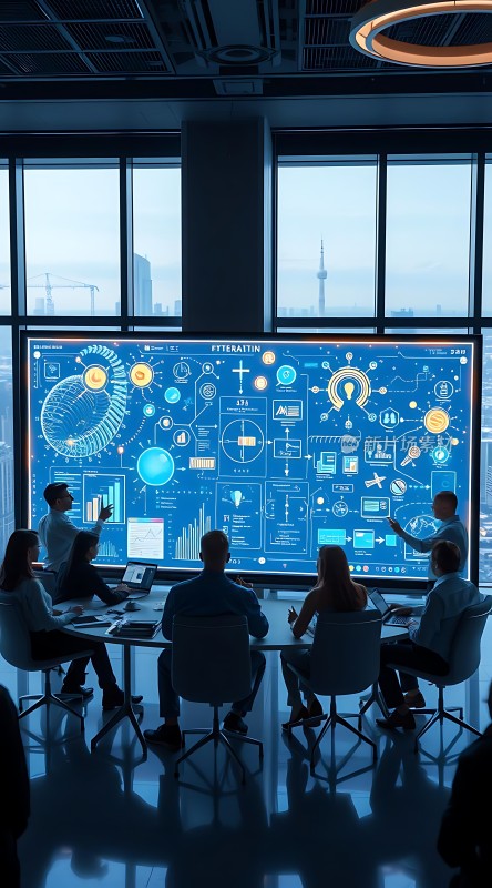 智能会议室里的头脑风暴会议