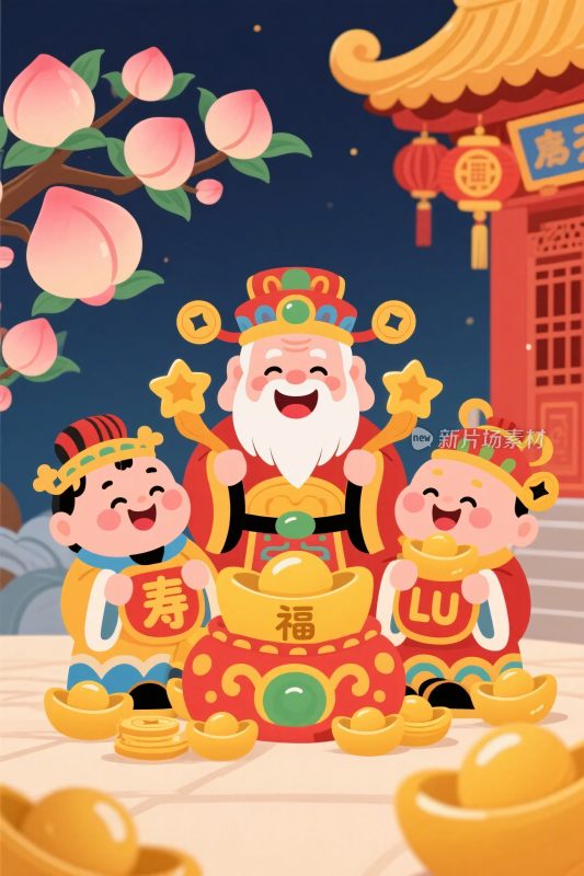 传统年画财神形象