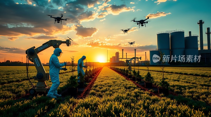 科技农业新时代智能机器人助力丰收