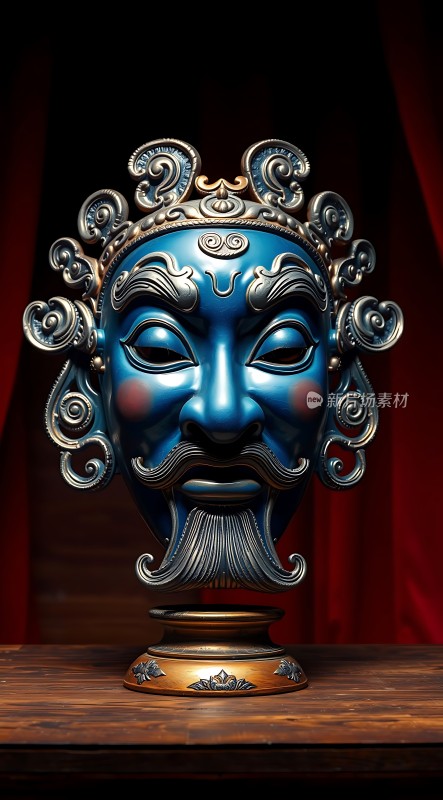 蓝色面具艺术展示